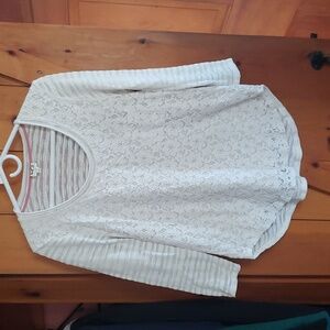 Flower Lace 3/4 Sleeve Blouse